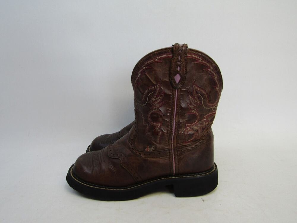 Justin Gypsy Womens Size 7.5 B Brown Leather Cowboy Western Stockman Boots